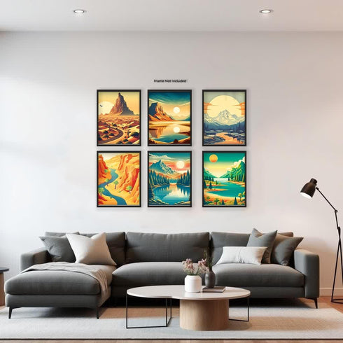 Posterizer 6 pcs-National Parks Posters-Nature Prints-Landscape & Nature Art-Abstract & Modern Art- Gift for Nature and Beach Lovers-Living Room B...